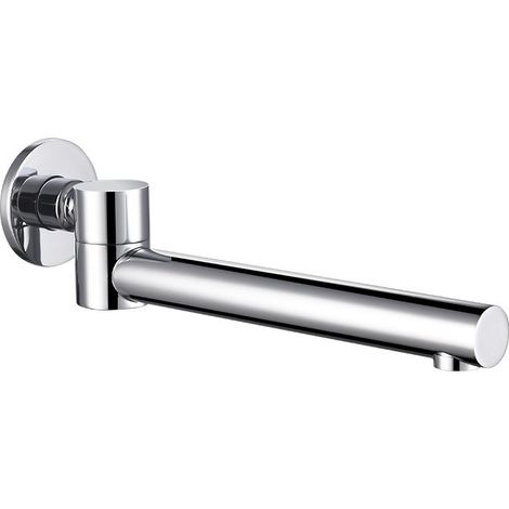 Bec de Baignoire Rotation à 180° Bec Déverseur pour Baignoire Laiton Robinet de Buse Ronde Pliable Bec Bain Déverseur Mural Robinet de Bec pour Baignoire, G1/2,Chrome (1/5)
