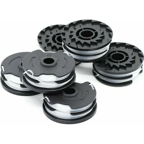 Trywise Accessoire pour coupe-bordure,Lot de 6 bobines de fil de rechange pour débroussailleuse sans fil LIDL Parkside PRTA 20-Li A1, B2, C3, PRT 550 A1, A3, PRT 300 A1-2 x 4 m 1,6 mm (1/4)