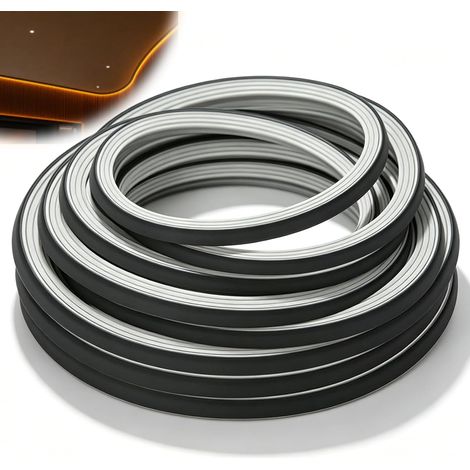 Profil LED Silicone Flexible 5M Noir 12 x 12 mm Diffuseur Bande LED Étanche Effet Néon Canal pour Bandes LED ≤8mm Plafond Mur Panneaux Acoustiques (Sans Bande LED) (1/5)