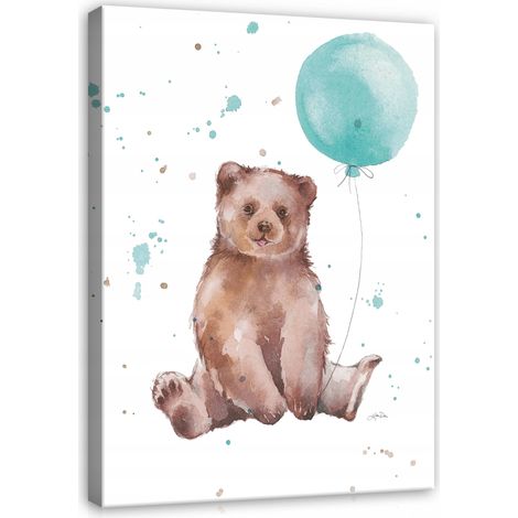 Peinture pour chambre d'enfant toile ours 120x80 (1/3)