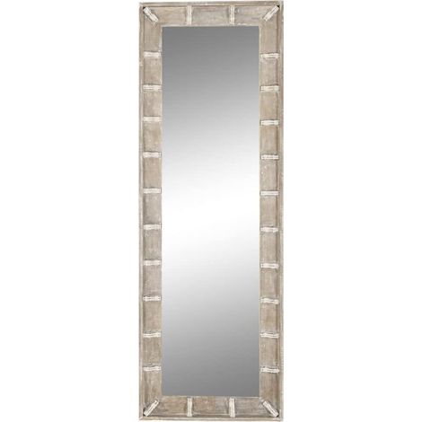 Miroir Mural 55,8 x 7 x 165 cm Marron Blanc Bois de manguier