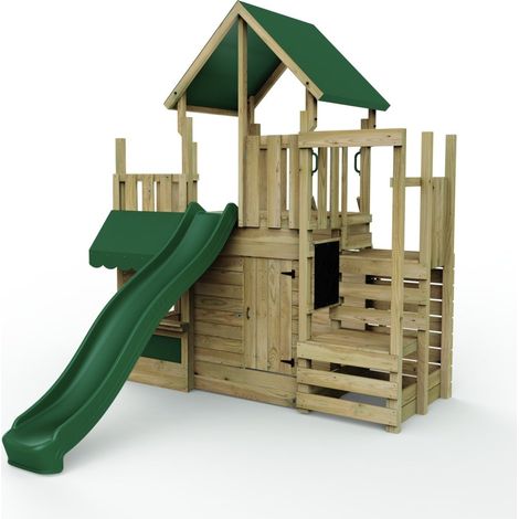 Rebo Modular Wooden Climbing Frame Adventure Playset - M22 Shop & Den
