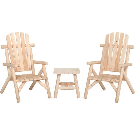 3-tlg. Garten-Lounge-Set Massivholz Fichte (1/5)
