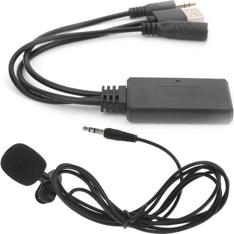 Adaptateur Bluetooth AUX voiture, kit mains libres avec micro, appel intégré, fil audio sans fil universel pour autoradio (1/5)