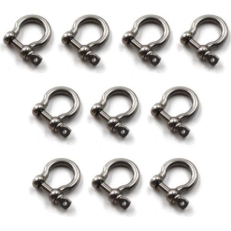 Staffa ad anello a D M6, staffa di ancoraggio, staffa a catena in acciaio inox 304, staffa ad arco con bullone a vite, 10 pezzi (1/5)