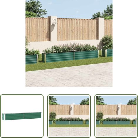 Hochbeet -  Garten-Hochbeet Verzinkter Stahl 320×40×45 cm Grün (1/5)