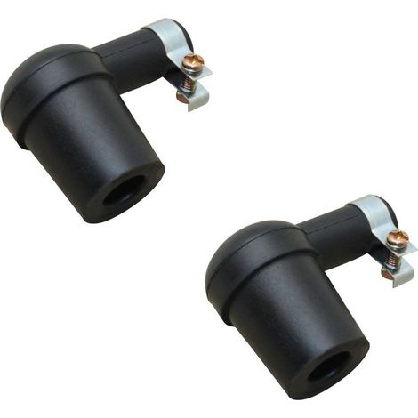 Lot de 2 antiparasites en caoutchouc noir pour bougies tondeuse et tracteur – Collier de serrage inclus – Universel et durable