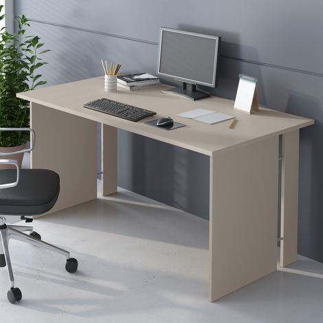 Escritorio Zibello, un estante, material en madera melaminada, estante beige, 150x78x75h cm Beige (1/4)