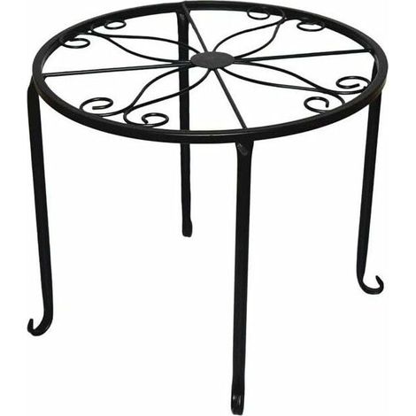 Support rond en métal pour pot de fleurs, fer forgé, support pour pot de fleurs, support pour pot de fleurs de 23 cm, support pour plantes de balcon (1/5)