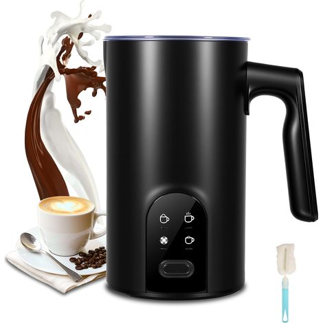 Elektrischer 4-in-1-Milchaufschäumer, 350 ml, tragbar, mit 4 Funktionen, Heiß-/Kaltmilchschaum, automatischer Abschaltung und Überhitzungsschutz – ideal für Cappuccino, Latte Macchiato, Büro, Zuhause 
