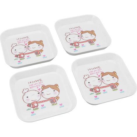 Set aus 4 multifunktionalen Obst- und Desserttabletts für Zuhause, Schule und Restaurant, Aufbewahrungstablett, Naschtablett für Fleischliebhaber. (1/5)