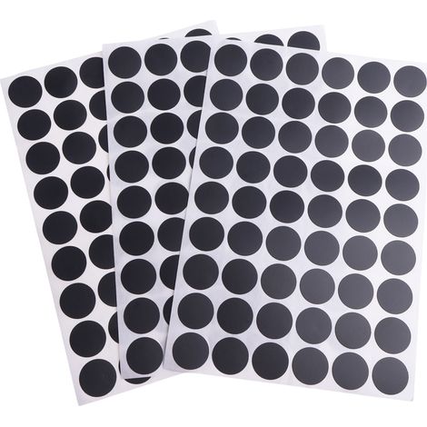 Cache-vis, 162 pièces, autocollants ronds pour le codage couleur, l'organisation de calendriers et de meubles, à coller sur les trous de fixation, noir. (1/5)