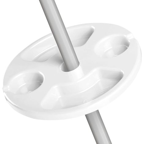 Tavolino per ombrellone da spiaggia mare giardino porta bibite tavolo supporto bottiglie con scomparti altezza regolabile bianco