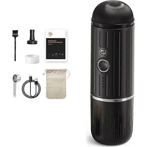 Cafetière portable sans fil rechargeable 2 en 1, petite machine à expresso de voyage idéale pour le camping, le bureau, la randonnée et le camping-car. (1/5)