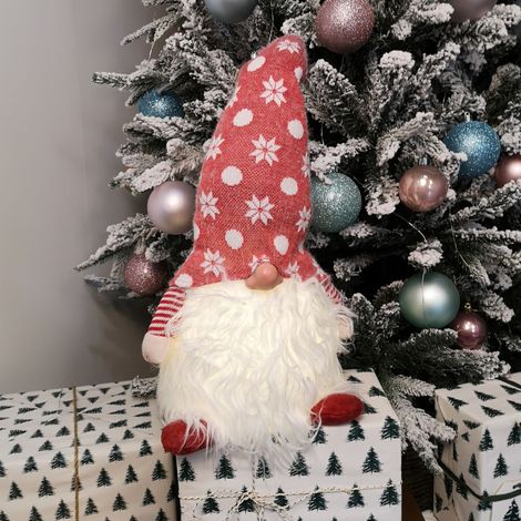 56cm Battery Operated Light Up Christmas Standing Gonk Decoration in Red (1/5)