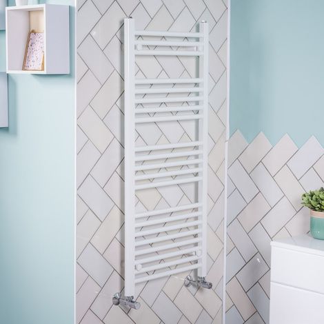 WarmeHaus Straight White Heated Towel Rail 1150x500mm