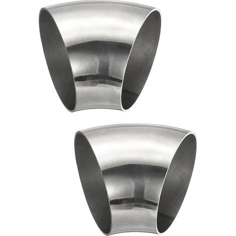 2pcs Coude À 45 Degrés Mandrin, 76mm OD Acier D'échappement Raccord De Tuyauterie 304 Inoxydable pour Exhaust Pipe Stair Handrail HVAC - 63mm (1/5)