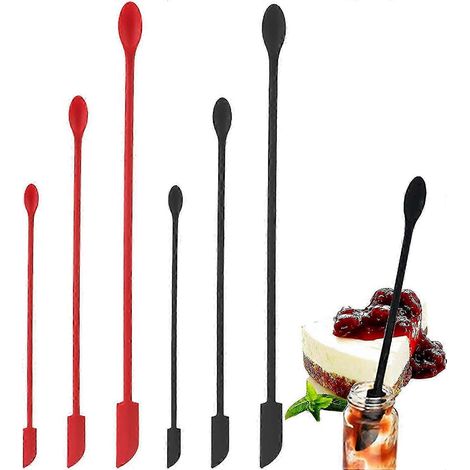 Cuillères en silicone 25-26, mini-cuillères (lot de 6), cuillères spa Last Drop, petite spatule réutilisable à double extrémité, pour la cuisine et la beauté (1/4)