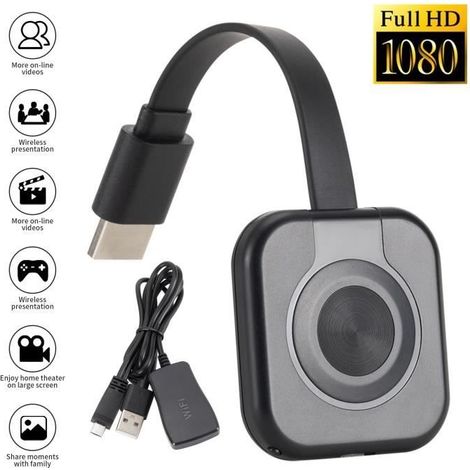 Kabelloser Handy-Projektor, HDMI-kompatibler Adapter, WLAN, Videoübertragung, für Bildschirmspiegelung – Schwarz (1/4)