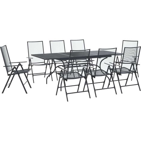 Maison Exclusive - Garten Essgruppe 9 pcs Anthrazit 212 x 90 x 76