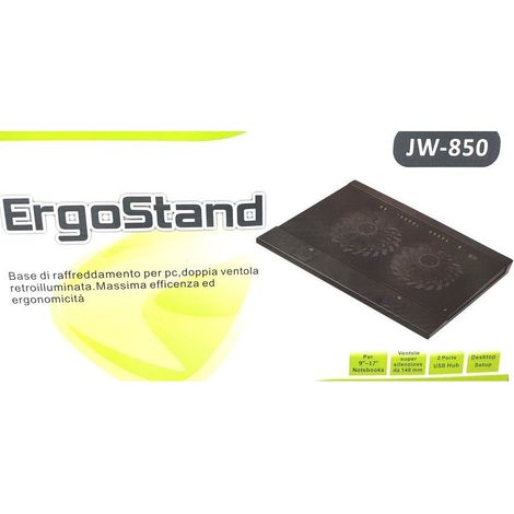 Trade Shop - TEKONE JW-850 BASE STAND VENTOLA REFREDINGUNG NICHTBUCH PORTATILE 2 USB -