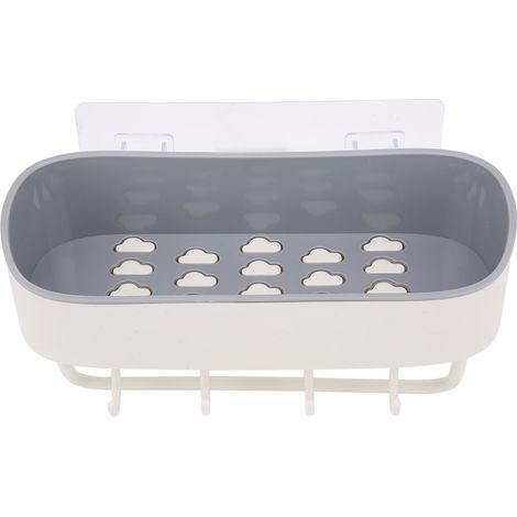 Étagère murale de salle de bain sans perçage, porte-shampoing et gel douche, accessoires de rangement (beige) (1/5)