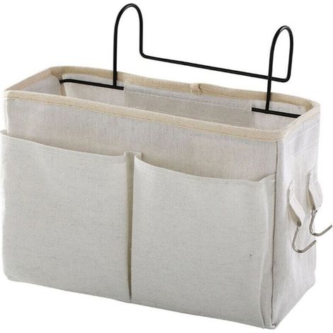 Bardusch-Sac de rangement de chevet organisateur suspendu pour lits superposs 4 poches et 2 crochets blanc 30 x 22 x 55 cm PZCC (1/4)