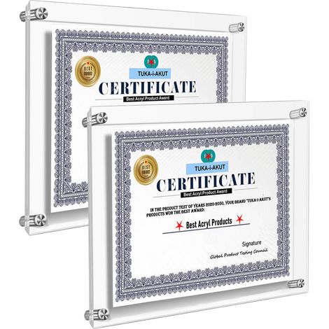2X Cadre d'Affichage Acrylique A4, Transparent à Double Panneau Clair pour Documents, Posters, Certificats, Affiches Dépliantes - Bureau (1/5)