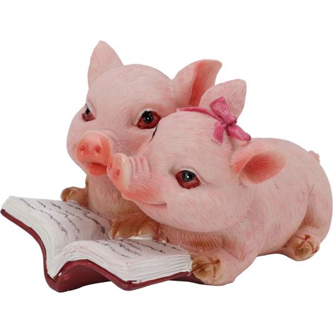 Figurine de Cochon en Résine Mignonne, Couple d'Animaux Miniatures Peints à la Main Idéal Cadeau Collection (1/5)