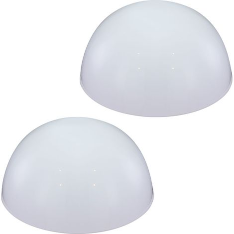 Emisfero a luce solare a forma di sfera, emisfero decorativo da giardino esterno, bianco, lampadine a LED, D 20 cm, set da 2
