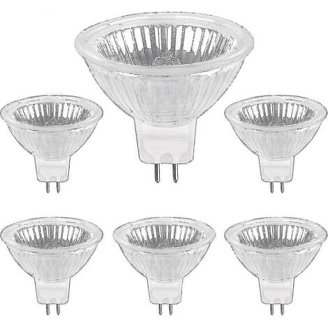 Ampoule halogène GU5.3 35W 12V 2700K blanc chaud dimmable MR16 spot (lot de 6) (1/5)