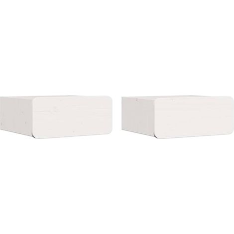 Maison Exclusive - Comodino 2 pcs Bianco 39 x 34 x 16,5 cm Legno di pino massello