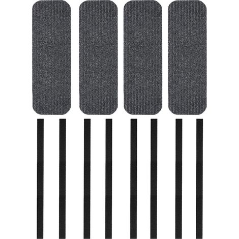 Tapis Pour Marches De Camping-Car - Polyester Non Glissant - 49.5x19 cm Et 61x19 cm - Gris - Lot De 4 (1/5)