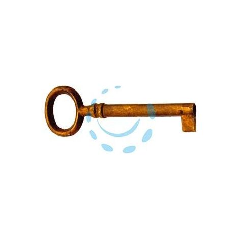 CHIAVI PER MOBILI MOD.33718 IN OTTONE PATINATO PULITO - mm.69x24 lunghezza gambo mm.48
