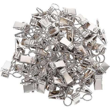 100 pinces à rideaux avec anneaux (1/3)