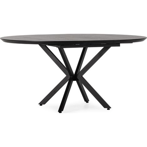 SOHANA - Table à manger extensible 126cmpieds en métal noir Noir (1/5)