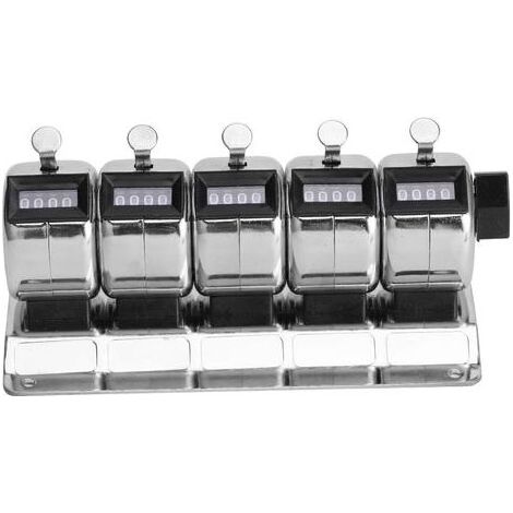 Compteur mécanique en métal, clicker manuel à 4 chiffres, 5 unités, outils de quincaillerie de comptage en acier inoxydable (1/5)