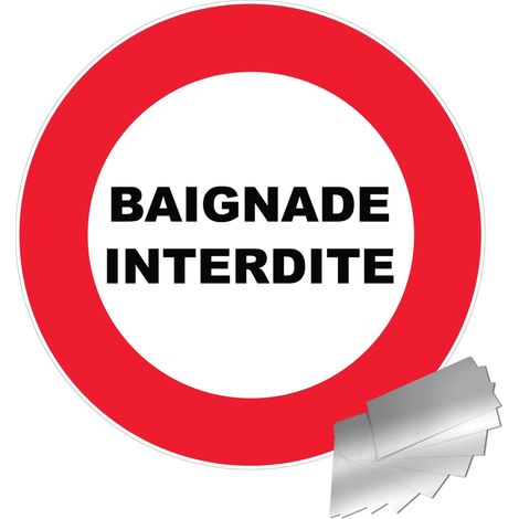 Panneau Baignade interdite - Alu Ø180mm - 4011110