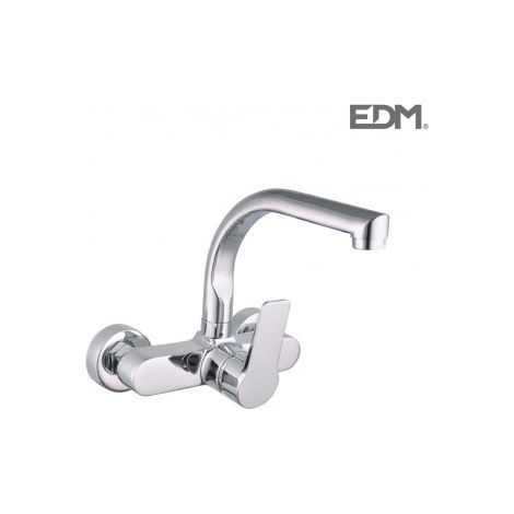 Grifo Monomando EDM 01145 Plateado Acero Inoxidable Latón