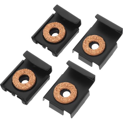 jojofuny Kit de 4 pinces de fixation murales en fer noir pour miroirs de salle de bain, réglables (1/5)