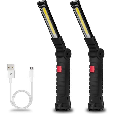 Linterna de trabajo LED magnética giratoria, plegable y recargable, luz multifuncional para tiendas de campaña, linterna para exteriores, luz para reparación de automóviles. (1/5)