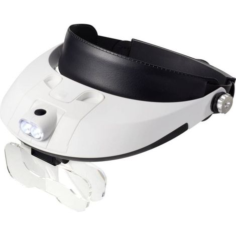 Loupe frontale avec éclairage LED Grossissement: 1.0 x, 1.5 x, 2.0 x, 2.5 x, 3.5 x Lentille: (L x (1/5)