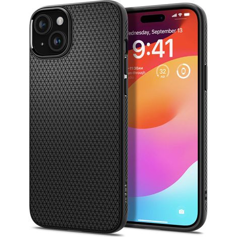 Spigen Liquid Air - Hülle für iPhone 15 (Matt Schwarz) (1/5)
