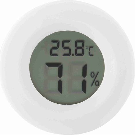Thermomètre hygromètre numérique LCD rond pour terrariums reptiles – Affichage clair, mesure précise de la température et humidité (1/5)