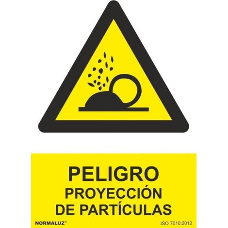 Señal peligro proyección de partículas, pvc, 21 x 30 cm (1/2)