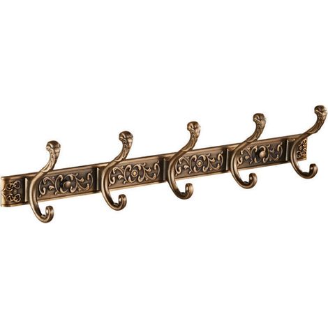 Wandgarderobenhaken im Vintage-Bronze-Look mit Schrauben, Vintage-Aluminiumhaken, gealterte Vintage-Garderobenhaken mit 5 Haken