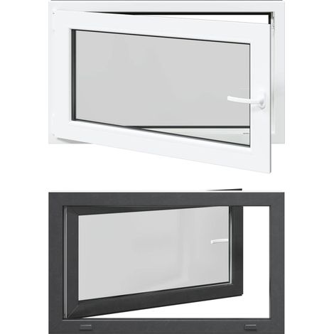 Kellerfenster RISOR 100 x 70 cm PVC und Glas Anthrazit vidaXL (1/5)
