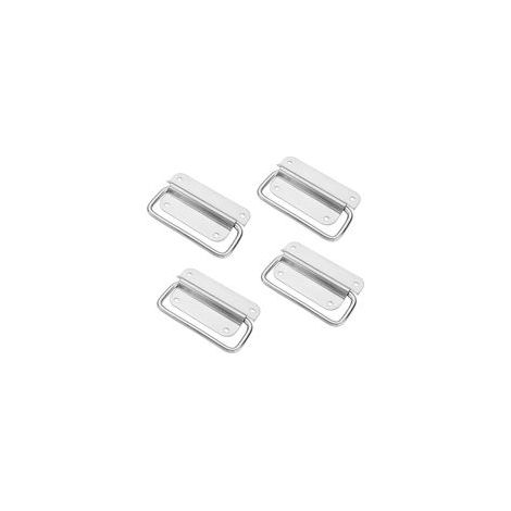 Poignées Pliante traction d'acier inoxydable, Poignée de Caisse Poignées Caisse Pliante Poignée Boîte Outils, Porte en métal Extracteur Poignée,Pour boîte à outils,Porte Armoire,Trappe(4 Pièces (1/5)