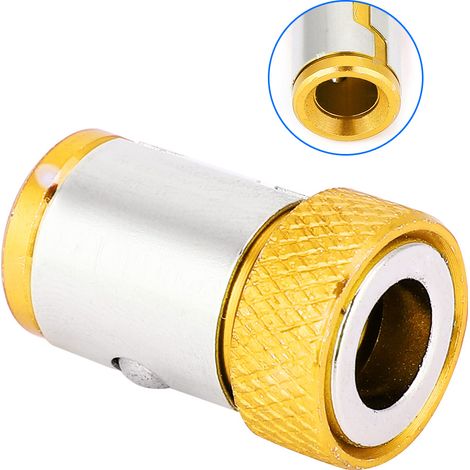 5-teiliges Schraubendreher-Magnetring-Set, rutschfeste Zubehörteile aus Aluminiumlegierung (Gelb) (1/5)