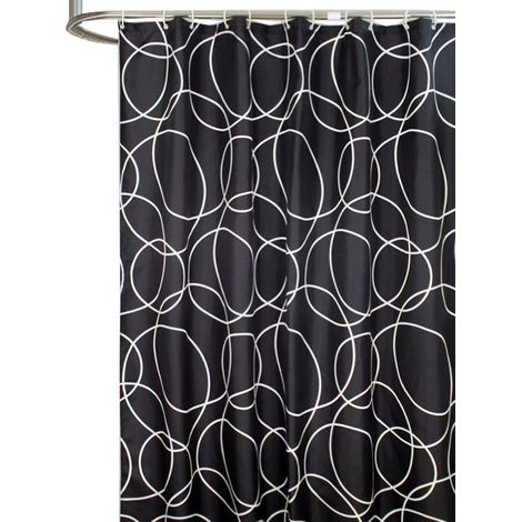 Duschvorhang - JINFGERNE - 180 x 180 cm - Wasserdicht - Schwarz - Modern (1/5)